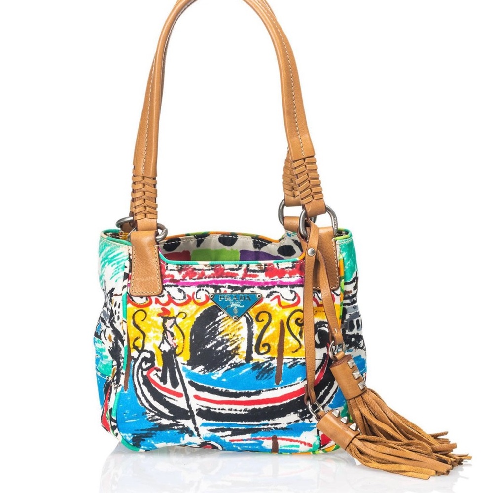 PRADA  Canapa St Venez Tote Multicolor / Super Rare/ Venice